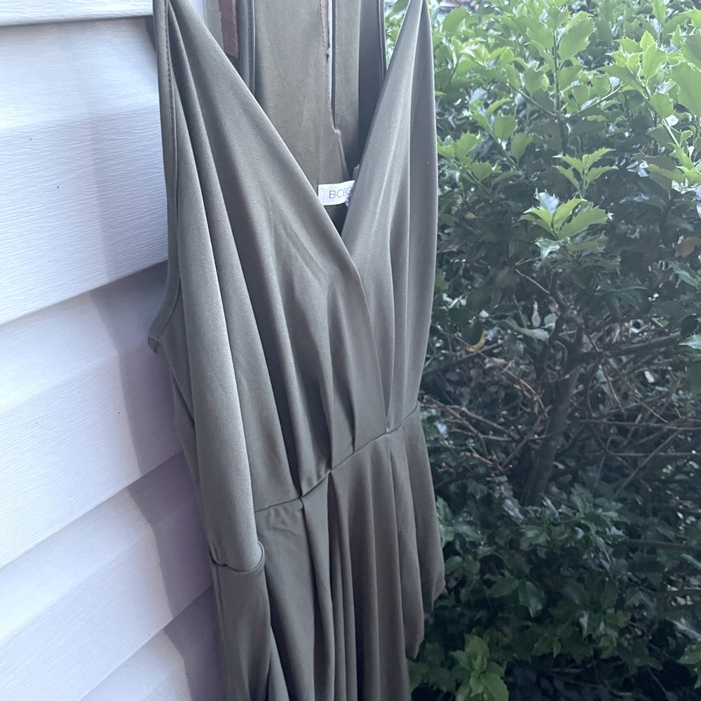 BCBG Olive Green Midi Dress Size L